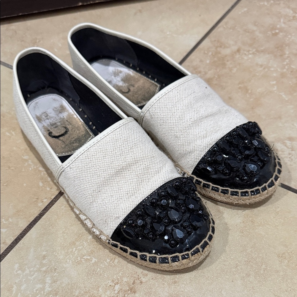 Circus by Sam Edelman Black and Cream Espadrilles
